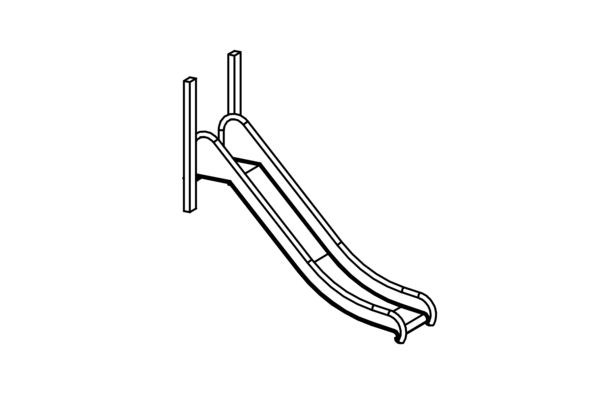 Edelstahlrutsche, Breite = 0,45 m