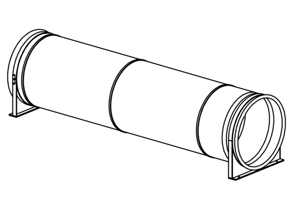 Edelstahlrutsche, Breite = 0,45m, Höhe = 1,50 m 