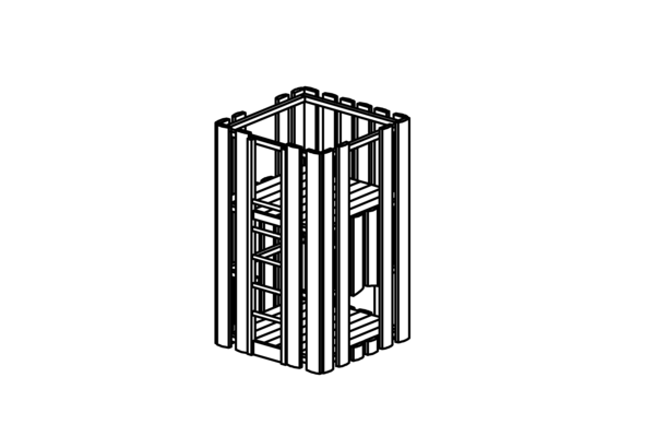 Transparenter Turm aus Lärche, Gesamthöhe = 2,30m