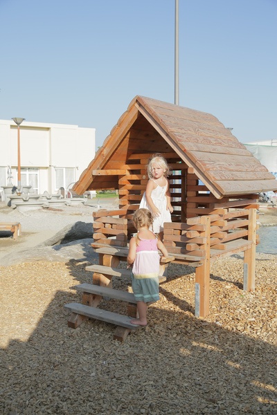 Small Timber House on Stilts made of larch