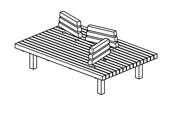 Island Seat 01 with 3 movable backs,