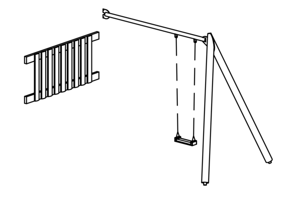 Hohe Schaukel spezial lang, Höhe = 1,50 m