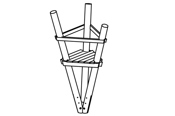 Triangular podium, height = 2.00 m