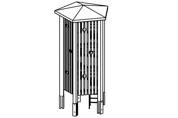 Mittlerer Fünfeckturm, Höhe = 6,70 m