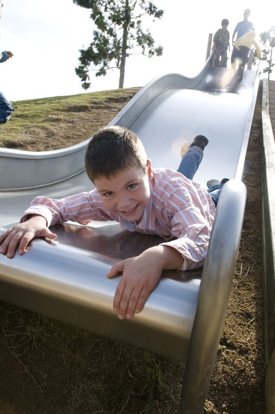 Stainless steel slide with 1 wave, width= 1 m, height = 3,50 m