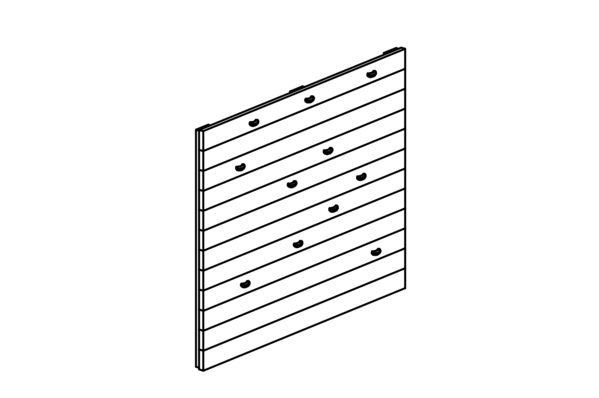 Kletterwand mit 11 Klettergriffen, Höhe = 2 m, Breite = 2 m