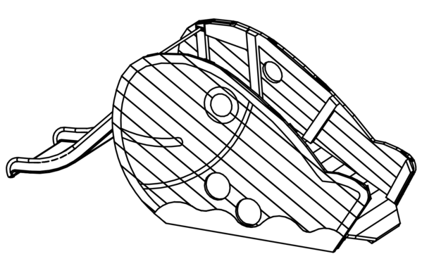 Großer Fisch mit Rutsche Rampe, Breite = 1 m