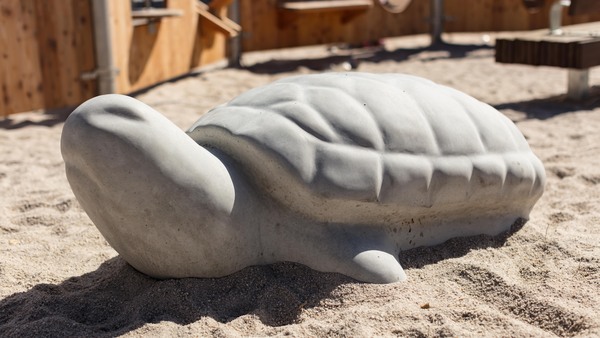 Stroking Stone Turtle, colour concrete grey