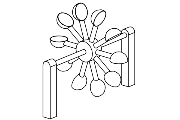 Großes Schaufelrad aus V2A, Durchmesser = 80 cm