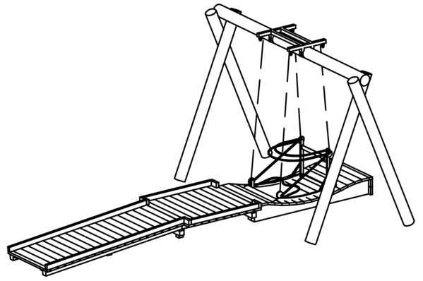 Rollstuhlfahrerschaukel m. Bodenmodellierung zulässig nur für den betreuten Bereich