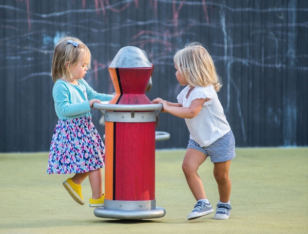 Whirligig with Arms, colour red/orange